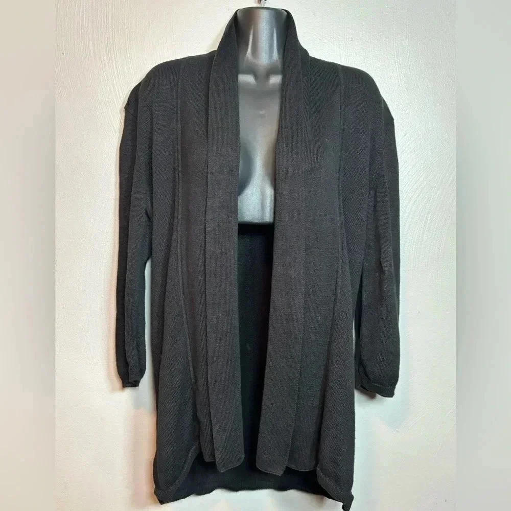 Talbots Women's Sweater Cardigan‎ Black Petite Size P